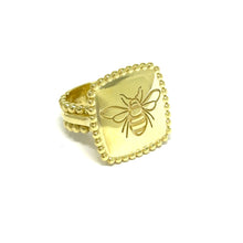 Load image into Gallery viewer, 14K Beaded Bee Ring