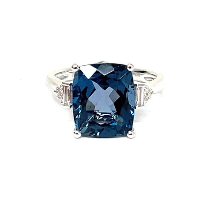 Effy 14K London Blue Topaz And Diamond Ring