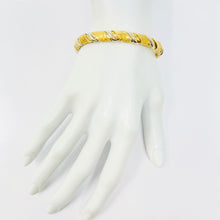 Load image into Gallery viewer, 14K Italian Yellow And White Gold Bangle