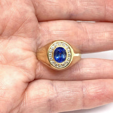 Load image into Gallery viewer, 14K Mens Sapphire And Diamond Ring