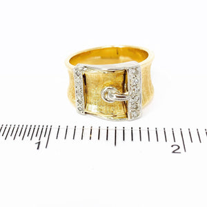 14K Vintage Diamond Buckle Ring