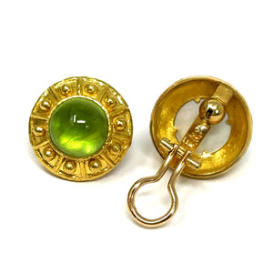 19K Elizabeth Locke Peridot Earrings