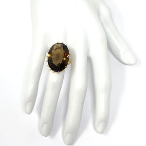 14K Vintage Smokey Quartz Ring