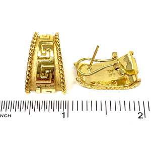 14K Greek Key Earrings