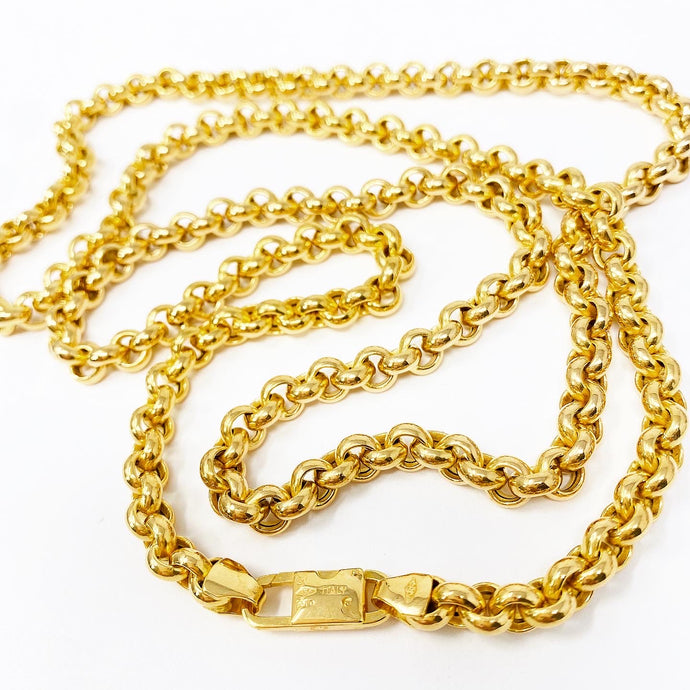 14k Yellow Gold Long Rolo Chain