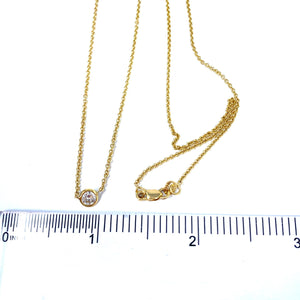 14K .23 TCW Bezel Set Diamond Necklace