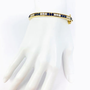 14K Sapphire And Diamond Bangle