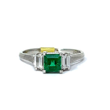 Load image into Gallery viewer, Platinum Emerald And Diamond Ring