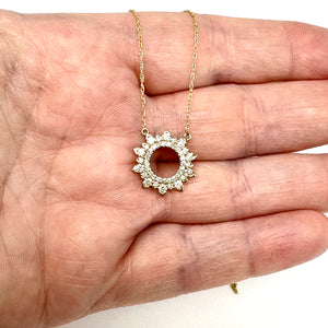 14K Diamond Starburst Necklace