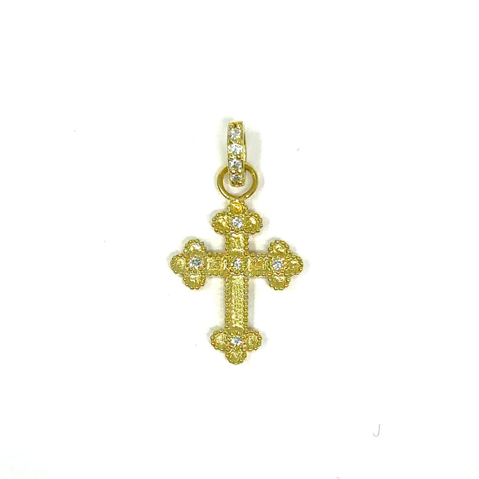 14K Diamond Cross Pendant