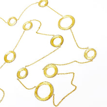 Load image into Gallery viewer, 14K Long Brush Finish Circle Necklace