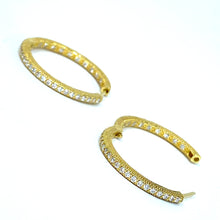 Load image into Gallery viewer, 18K Jude Frances Medium Round Diamond Hoop Earrings MSRP $2930