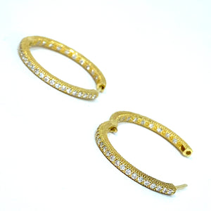 18K Jude Frances Medium Round Diamond Hoop Earrings MSRP $2930