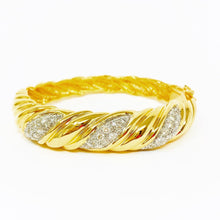 Load image into Gallery viewer, 14K Fluted Diamond Bangle