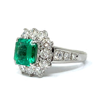 Load image into Gallery viewer, Platinum Emerald And Diamond Cocktail Ring