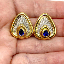 Load image into Gallery viewer, 18K Chimento Sapphire And Diamond Earrings