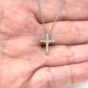 14K White Gold Effy Diamond Cross Necklace MSRP $1449