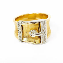 Load image into Gallery viewer, 14K Vintage Diamond Buckle Ring