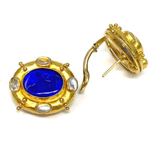 Load image into Gallery viewer, 18K Elizabeth Locke Intaglio And Moonstone Earrings