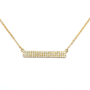 10K Three Row Bar Necklace