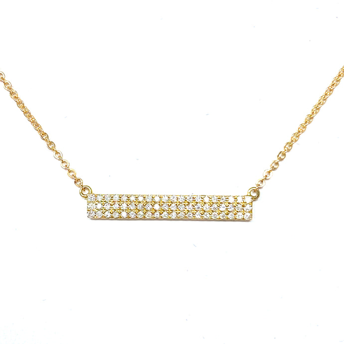 10K Three Row Bar Necklace