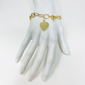 14K Heart Charm Bracelet