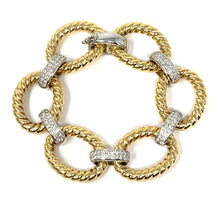 Load image into Gallery viewer, 14K Diamond Ribbed Link Bracelet