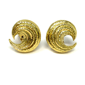 18K David Webb Concentric Crescent Earrings