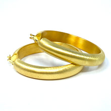 Load image into Gallery viewer, 14K Italian Large Brush Finish Hoop Earrings