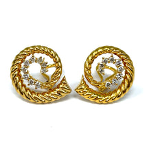 Load image into Gallery viewer, 18K Diamond Fluted Swirl Earrings