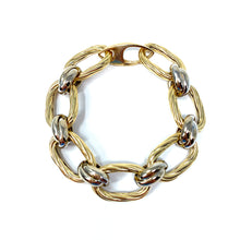 Load image into Gallery viewer, 14K Italian Yellow And White Gold Link Bracelet