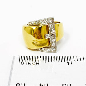 18K Diamond Buckle Ring