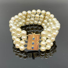 Load image into Gallery viewer, 14K Vintage Pearl And Sapphire Bracelet