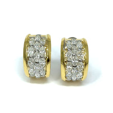 Load image into Gallery viewer, 18K Oval Diamond Earrings