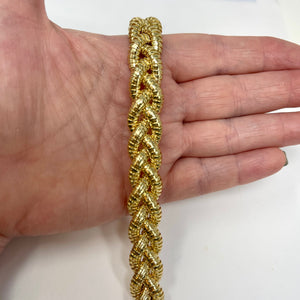 14K Italian Braided Tubogas Bracelet