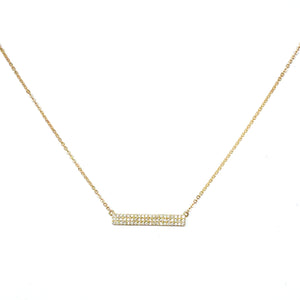 10K Three Row Bar Necklace