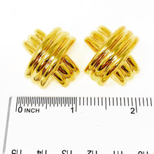 Load image into Gallery viewer, 14K Yellow Gold Large X Earrings