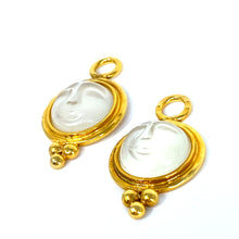 Load image into Gallery viewer, 14K Large Man In The Moon Moonstone Earring Charms