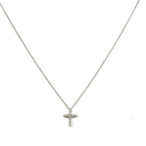 14K White Gold Effy Diamond Cross Necklace MSRP $1449