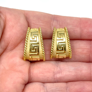 14K Greek Key Earrings