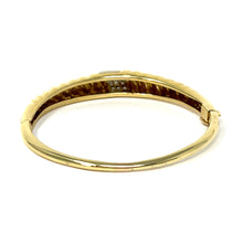 Load image into Gallery viewer, 14K Diamond Ribbed Bangle Bracelet