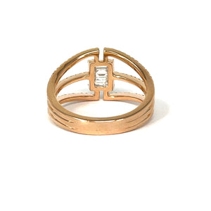 10K Rose Gold Diamond Trendy Ring