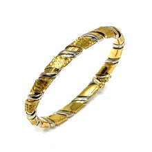 Load image into Gallery viewer, 14K Italian Yellow And White Gold Bangle