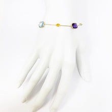 Load image into Gallery viewer, 14K Cushion Cut Multi Gemstone Bracelet