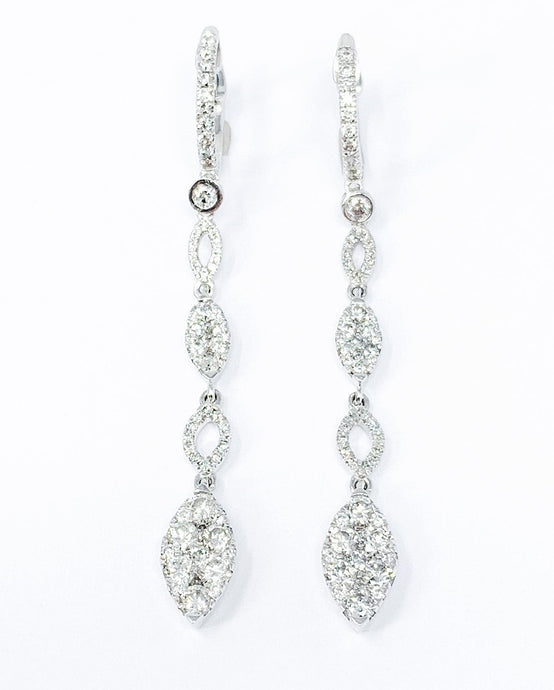 14K Diamond Drop Earrings