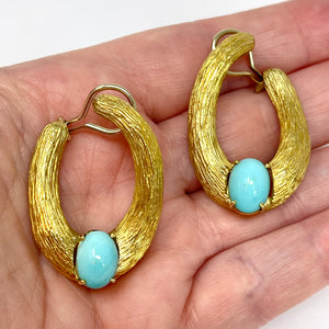 18K Vintage Turquoise Earrings