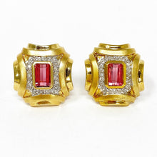 Load image into Gallery viewer, 14K Pink Tourmaline And Diamond Earrings