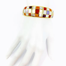 Load image into Gallery viewer, 14K Asch Grossbardt Diamond Inlay Bangle