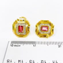 Load image into Gallery viewer, 14K Pink Tourmaline And Diamond Earrings