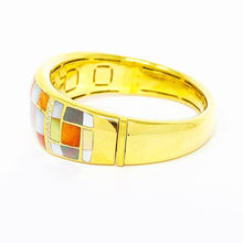 Load image into Gallery viewer, 14K Asch Grossbardt Diamond Inlay Bangle